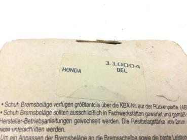 ICER 181004 Honda 110004 DEL Bremsbeläge Brake Neu