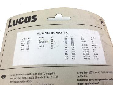 Lucas MCB 534 VA MTX,CR,CB,XR,XL,NSR Bremsbeläge Brake Neu