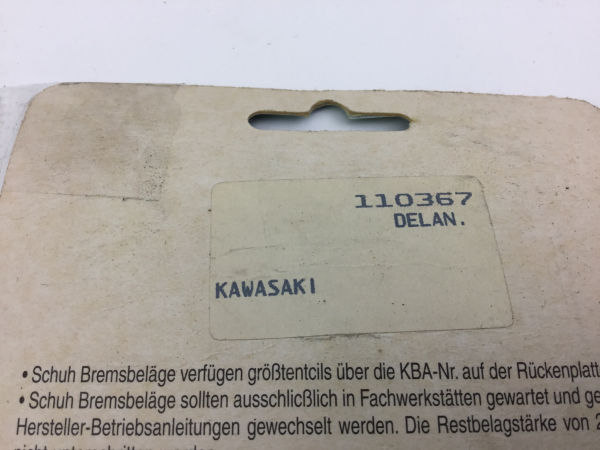 ICER 110367 DELAN Kawasaki Bremsbeläge Bremsklötze Brake